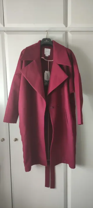 Abrigo Burdeos Mujer Talla Única Nuevo