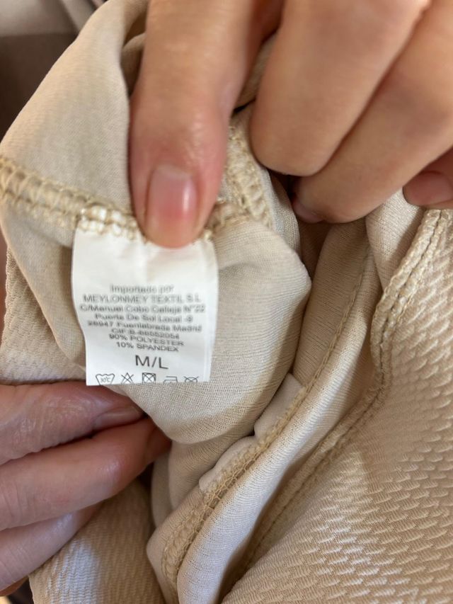 Pantalón beige/blanco mujer Talla M/L