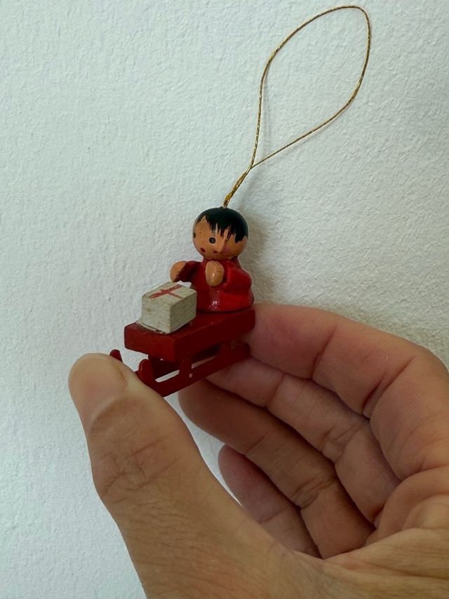 Adornos Navideños de Madera antiguos