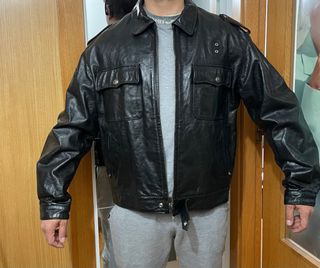 Chaqueta Piel Diesel Vintage Italiana Negra