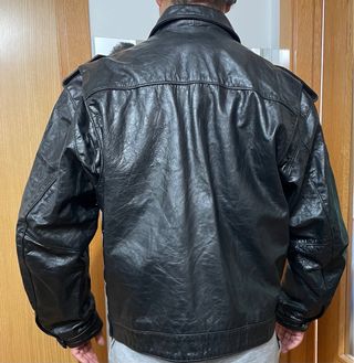 Chaqueta Piel Diesel Vintage Italiana Negra