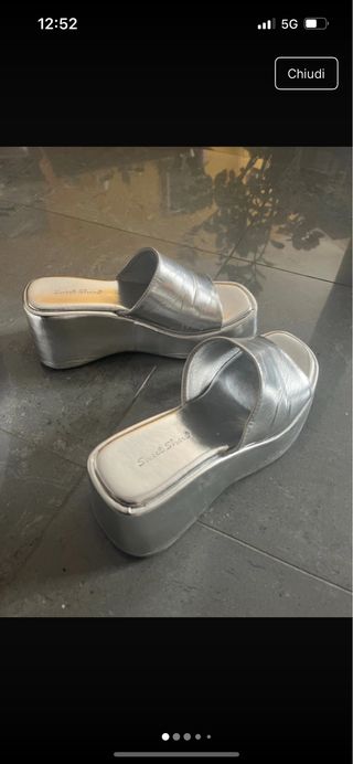 Sandali con zeppa argento