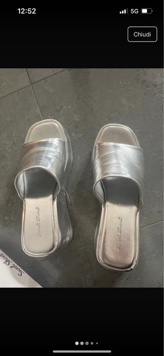 Sandali con zeppa argento