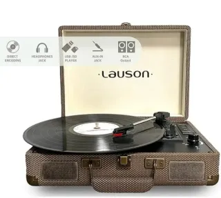 Tocadiscos Lauson Vintage Bluetooth 3 Velocidades
