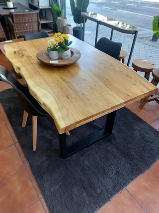 ENVIO GRATIS! Mesa Comedor Madera Acacia 160x85cm