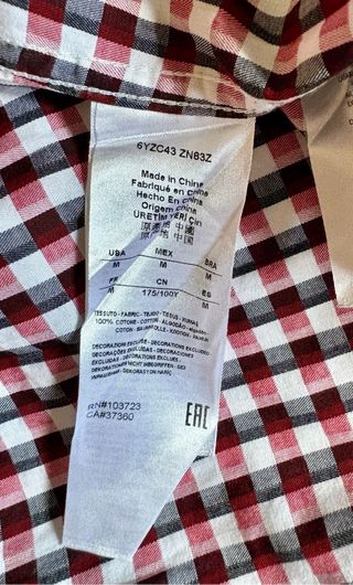 Camisa Armani Exchange Cuadros Rojo y Blanco