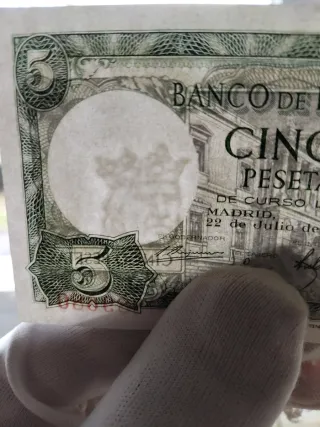 5 Billetes Pesetas Banco de España 1954