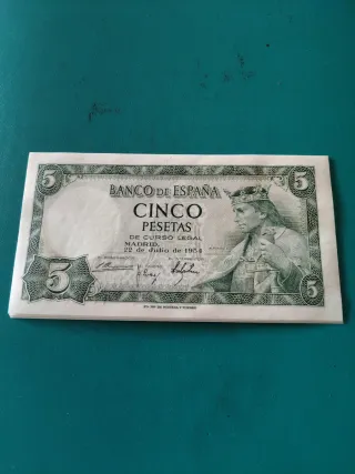 5 Billetes Pesetas Banco de España 1954