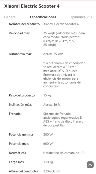 Patinete Eléctrico Xiaomi 4