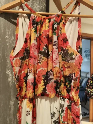 Vestido largo floral multicolor