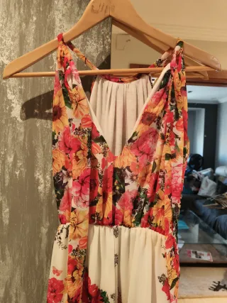 Vestido largo floral multicolor