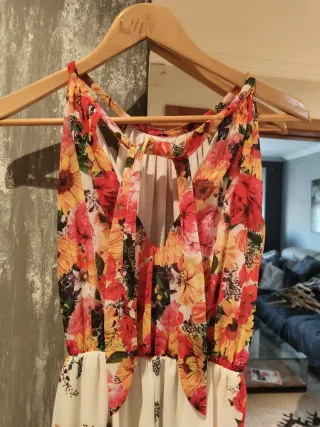 Vestido largo floral multicolor
