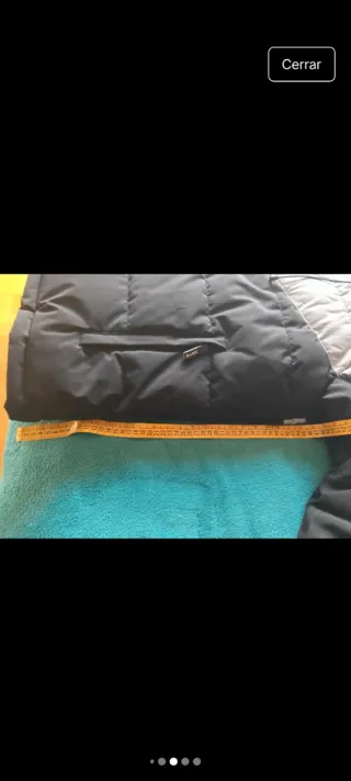 Abrigo acolchado Décimas XL beige y negro