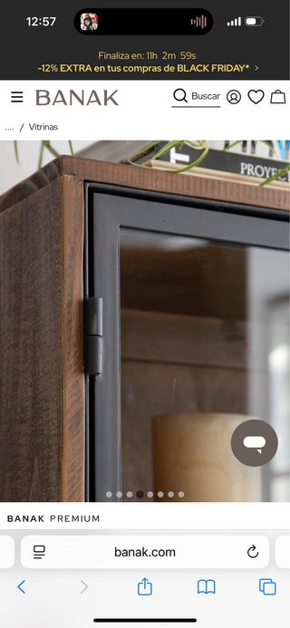 Vitrina Banak Madera y Cristal