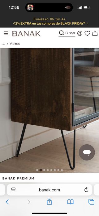 Vitrina Banak Madera y Cristal