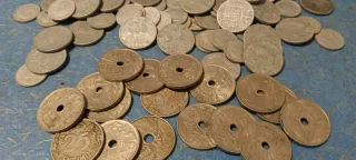 Monedas de cobre de España (5 y 10 gramos)