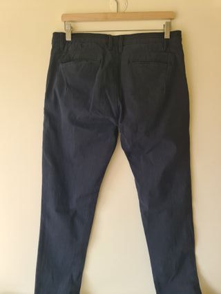 Calças Sarja Azuis Clássicas Bruno Leoni 42 Chinos