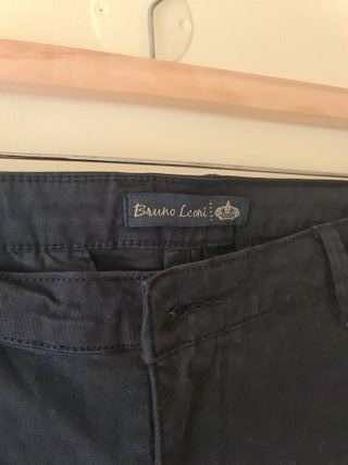 Calças Sarja Azuis Clássicas Bruno Leoni 42 Chinos