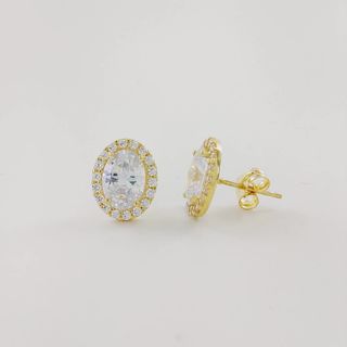 Pendientes Oro 18K Circonitas Orla Oval