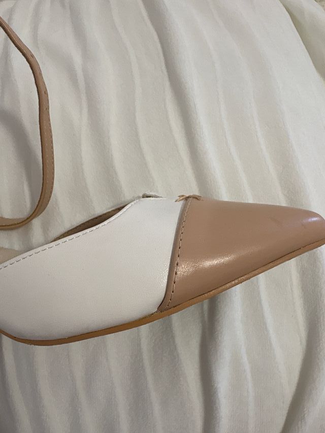 Zapatos chica formales rosa y blanco