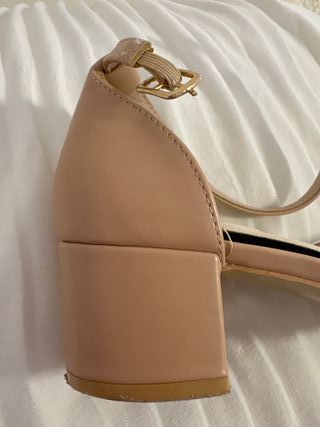 Zapatos chica formales rosa y blanco