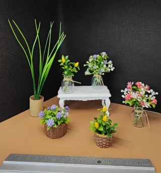 Pianta di Limone in Miniatura in Cestino per Casa delle Bambole