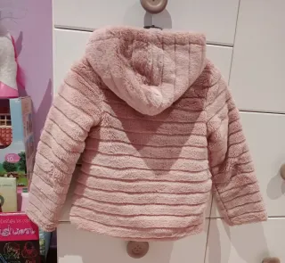 Abrigo niña rosa peluche Talla 8 Abrigo laormiga