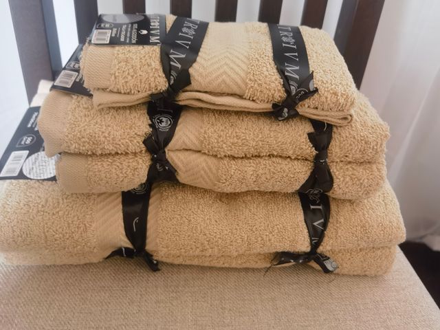 Juego Toallas Algodón 500 Gr/m2 Tocador Beige