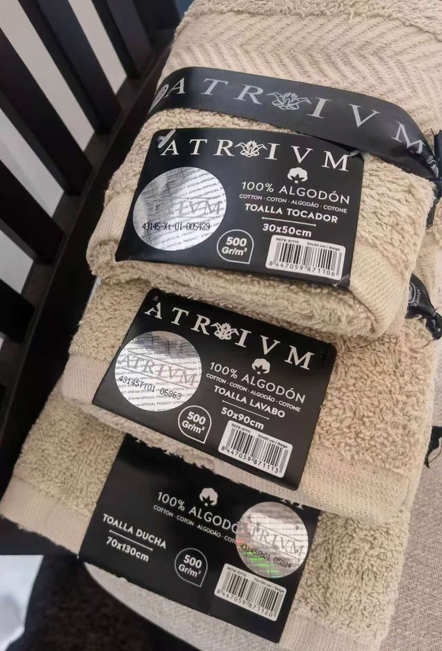 Juego Toallas Algodón 500 Gr/m2 Tocador Beige