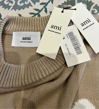 Jersey Ami Paris Cuello Redondo Beige Talla XL