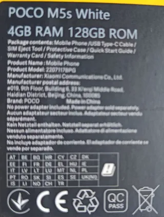 POCO M5s Blanco 128GB para piezas