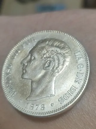 5 Pesetas Alfonso XII 1878 Plata
