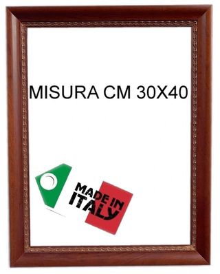 Cornice in legno ciliegio con intagli oro cm 30x40