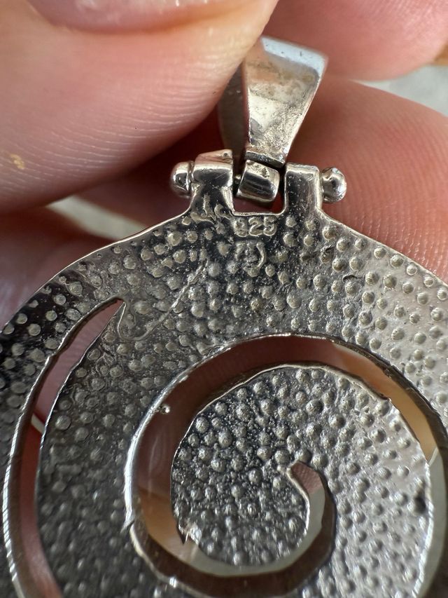 Colgante Espiral Plata 925 Opalo Azul