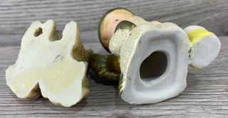 Coppia statuette angelo portacandela e cagnolini