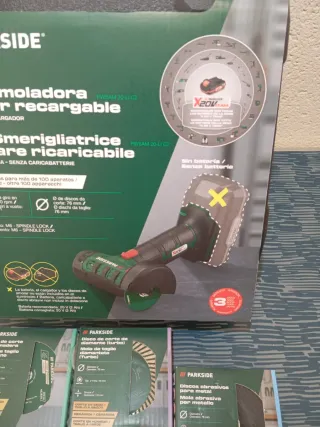 Kit amoladora parkside muy completo