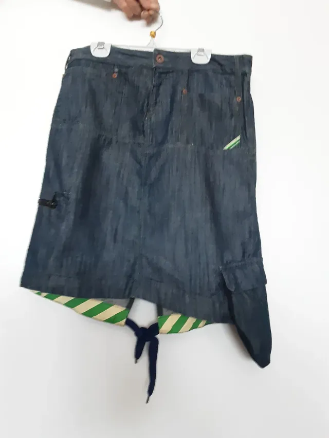 Gonna Cargo Denim Blu