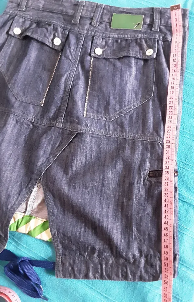 Gonna Cargo Denim Blu