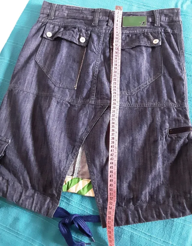 Gonna Cargo Denim Blu