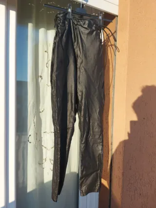 Leggings ecopelle neri