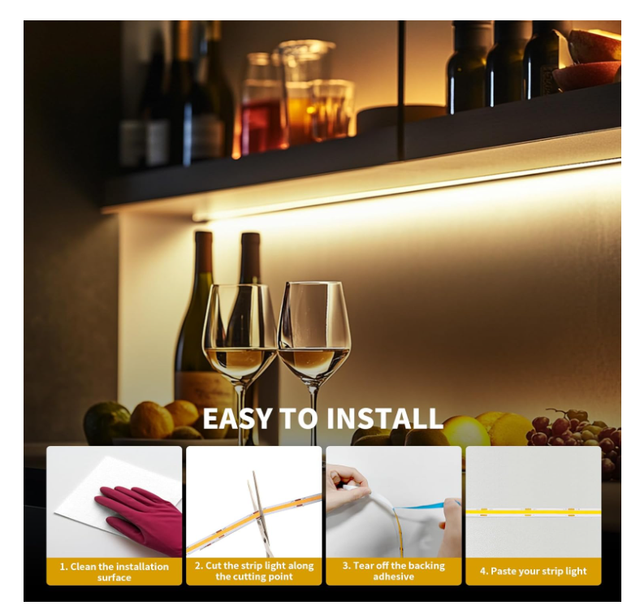 Striscia LED USB Bianco Caldo 3000K 1m