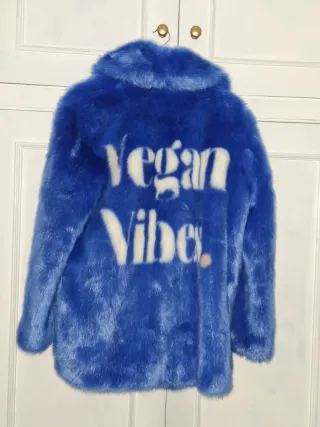 Abrigo pelo sintético  Jakke Vegan Vibes azul  S