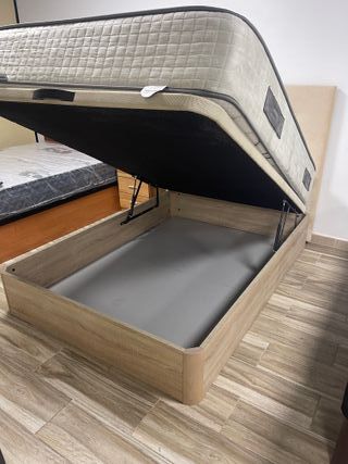 Base de cama canapé con cabecero tapizado