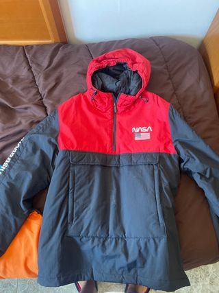 Chaqueta Bomber NASA Roja y Negra