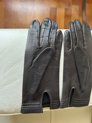 Guantes de Piel Marrón Mujer Talla Mediana