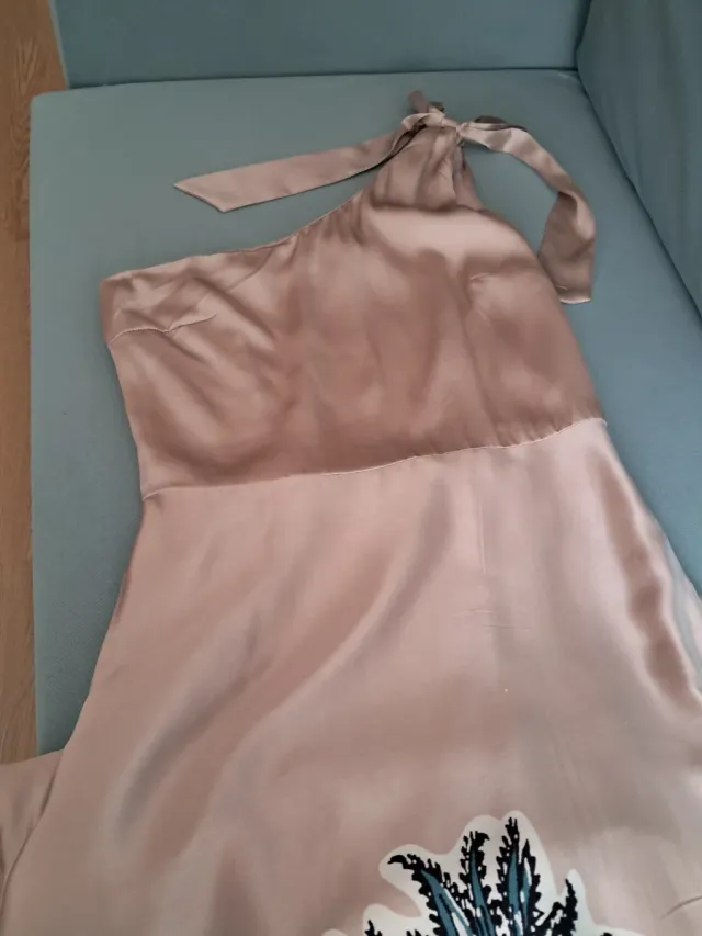 Vestido fiesta mujer beige