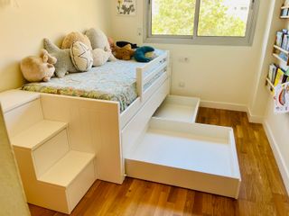 Estructura cama + 2 cajones + escalera + 1 colchon