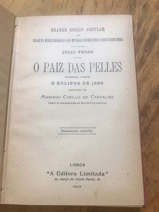 Libro de Julio Verne en portugués de 1912