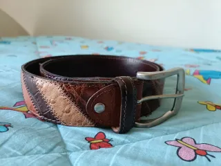 Cintura vera pelle vintage patchwork