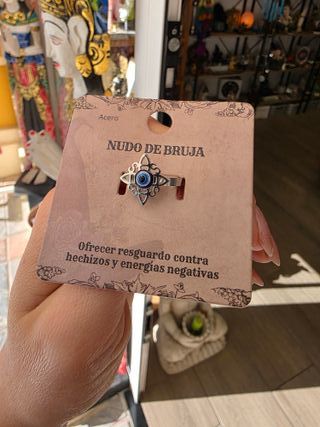 Anillo Nudo de Bruja Ojo Turco Ajustable